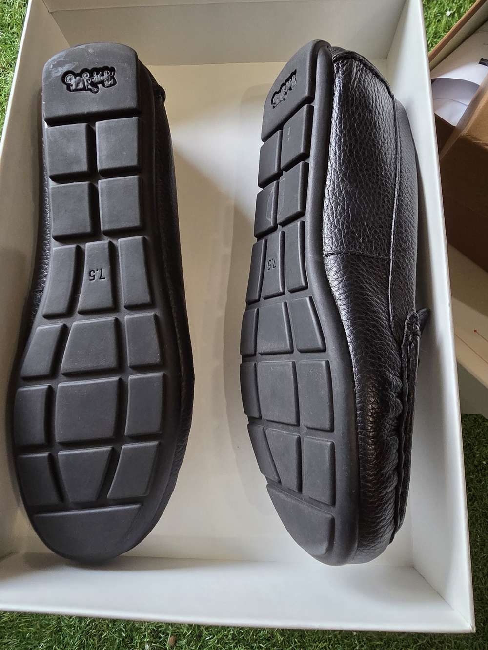 Coach Black Pebble Leather Women's Moccasin Loafers with Gold Bit - Picture 4 of 4